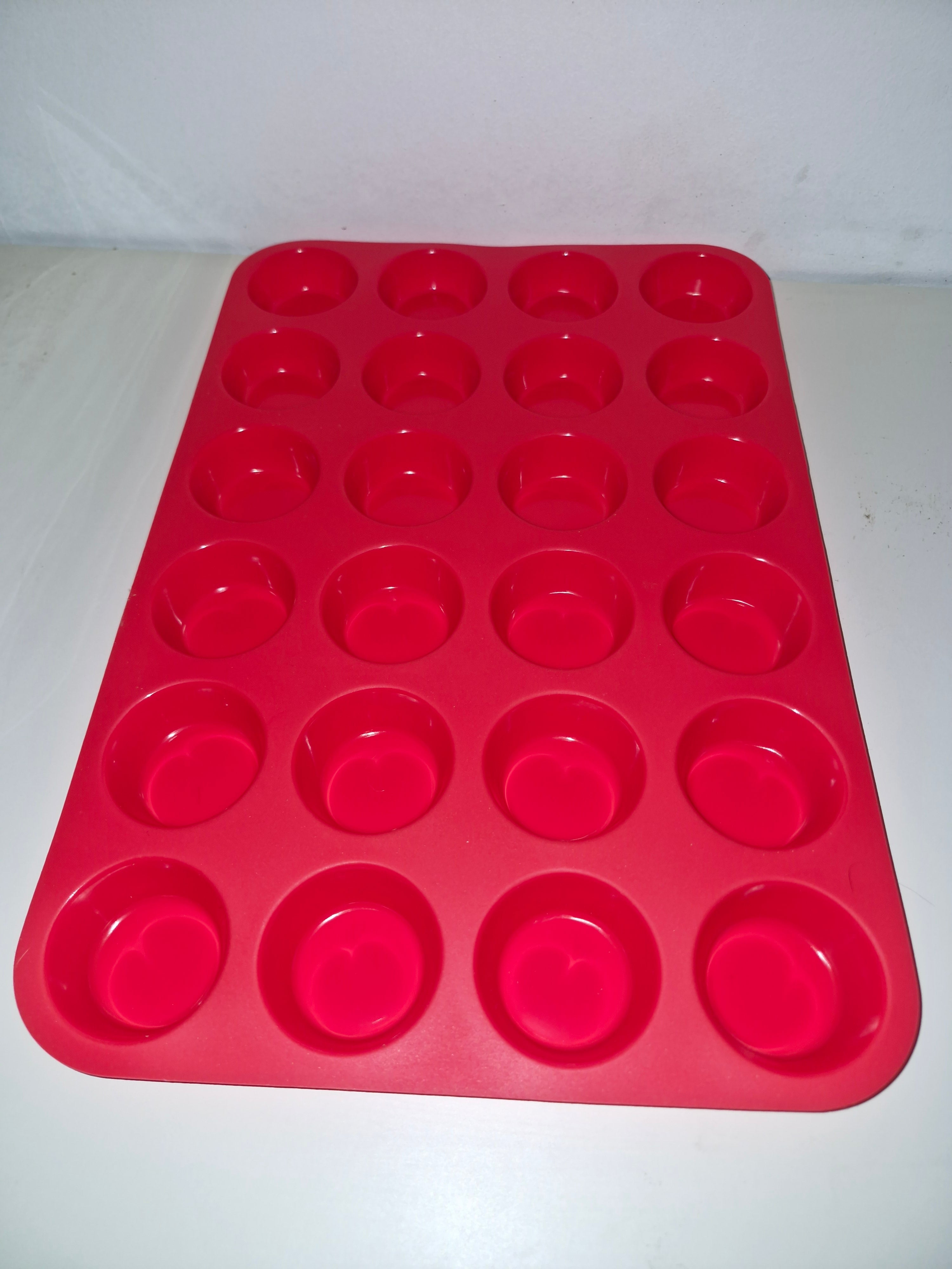 Moule à Muffins en Silicone 24 + 12 Cavités – Sans BPA, Antiadhésif, Qualité Alimentaire – Moule Cupcake & Mini Muffins – Compatible Four, Congélateur, Lave-vaisselle