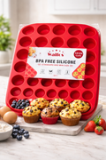 Moule à Muffins en Silicone 24 + 12 Cavités – Sans BPA, Antiadhésif, Qualité Alimentaire – Moule Cupcake & Mini Muffins – Compatible Four, Congélateur, Lave-vaisselle